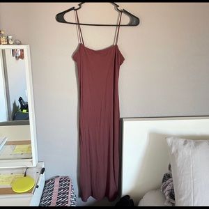 FashionNova Plum Ribbed Midi Dress